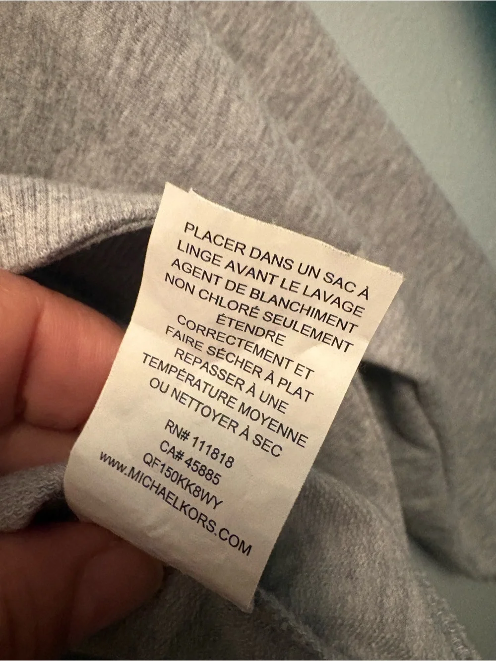 Michael Kors Heather Gray Crewneck Sweatshirt with Studded MK